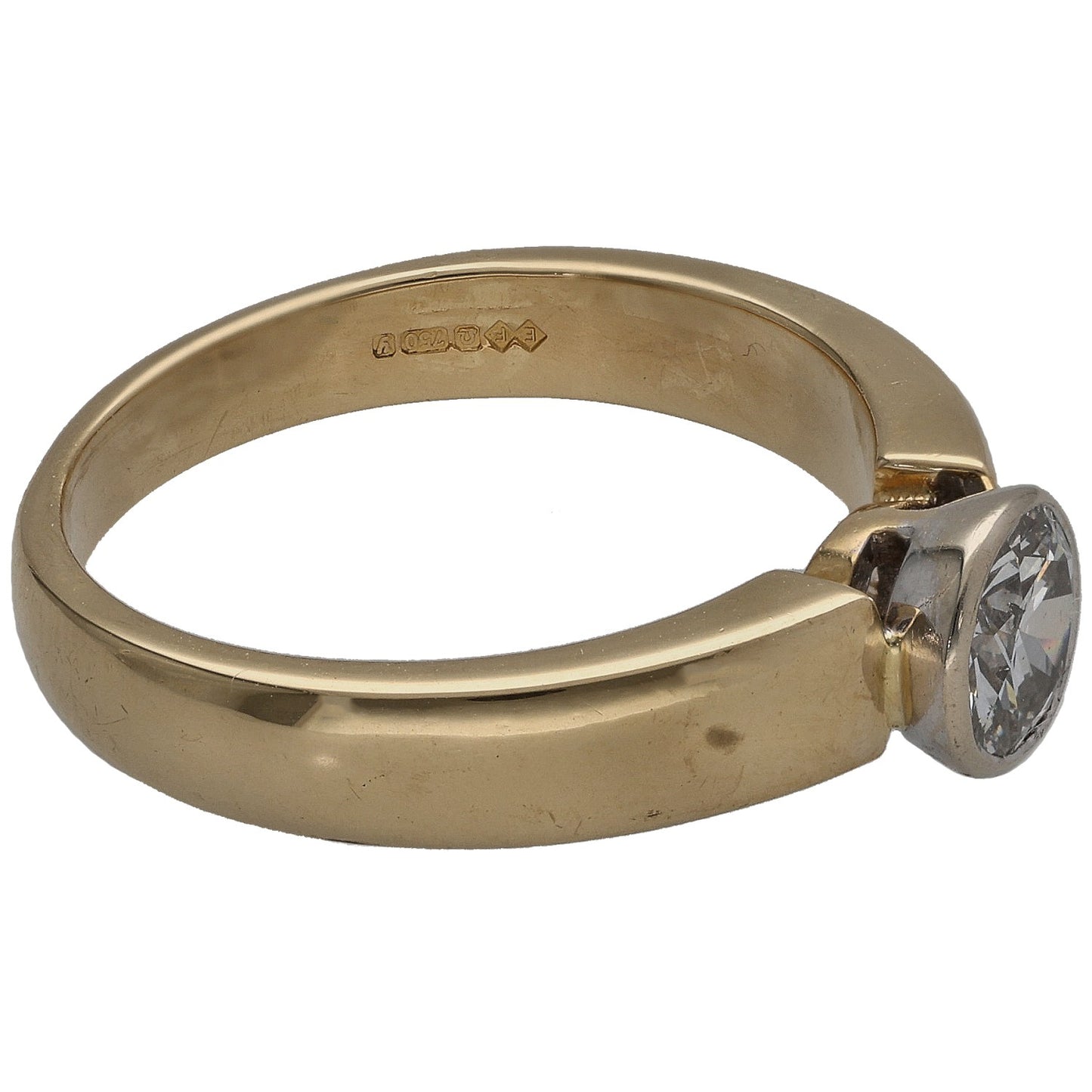 18ct Gold 0.70ct Diamond Solitaire Ring Size P