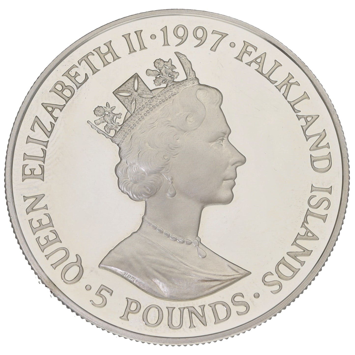 Sterling Silver Elizabeth & Phillip 50th Wedding Anniversary 5 Pounds Coin 1997