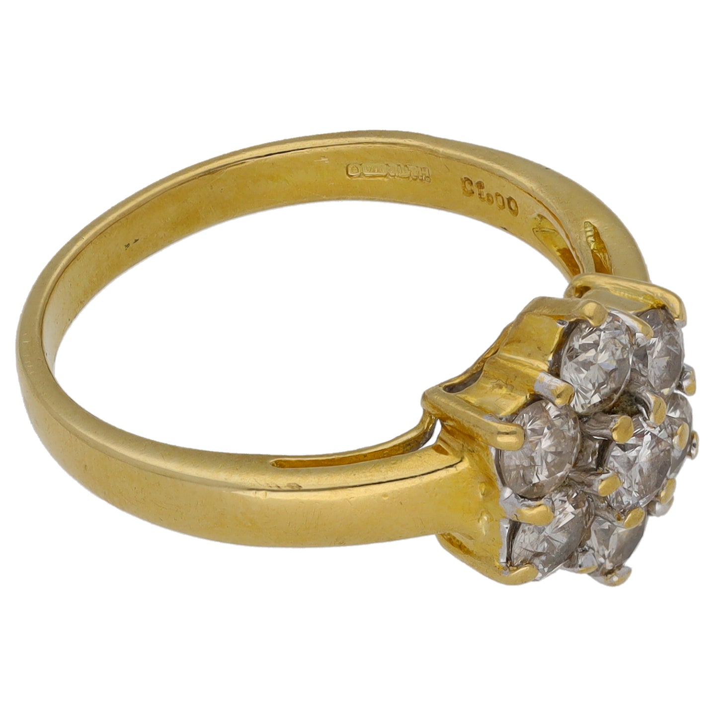 18ct Gold 1.00ct Diamond Dress/Cocktail Ring Size O