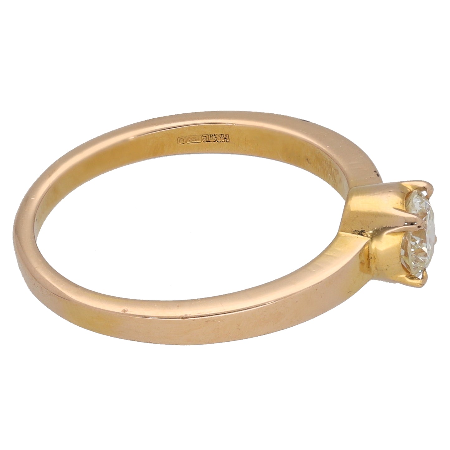 18ct Gold 0.33ct Diamond Solitaire Ring Size L