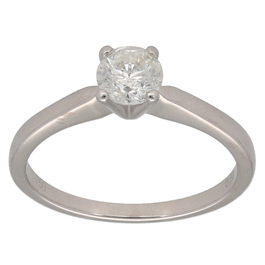 18ct White Gold 0.50ct Diamond Solitaire Ring Size K