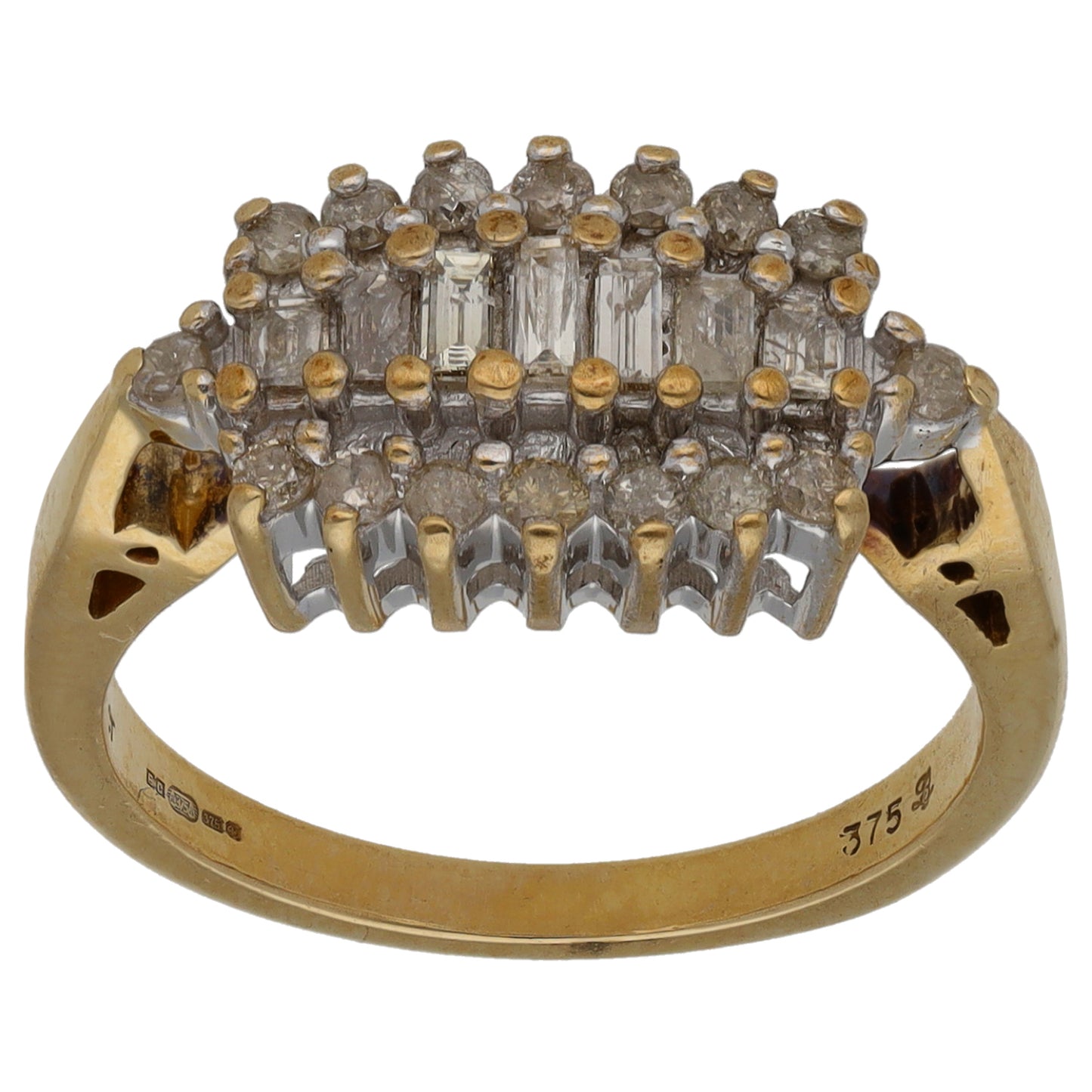 9ct Gold 0.49ct Diamond Dress/Cocktail Ring Size N