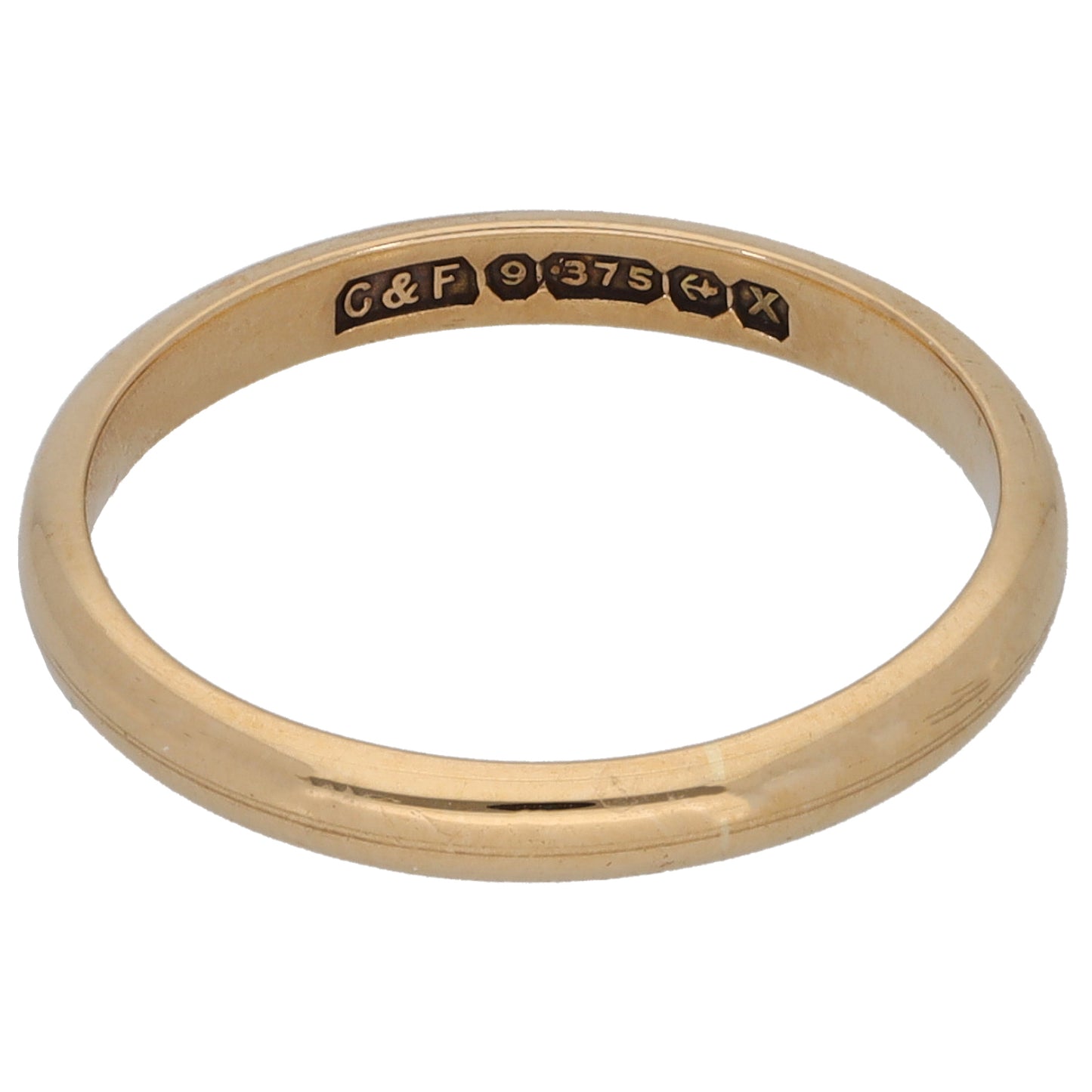 9ct Gold Plain Wedding Ring Size L