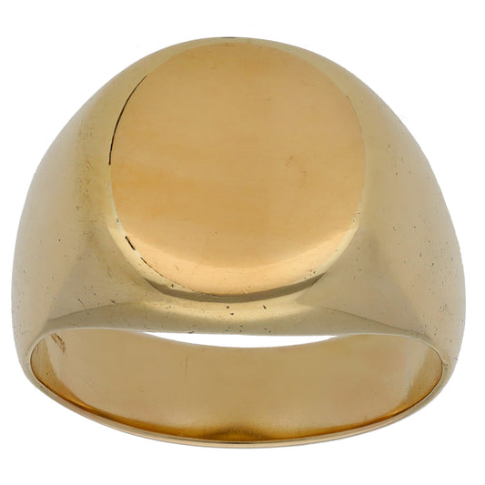 9ct Gold Plain Signet Ring Size S