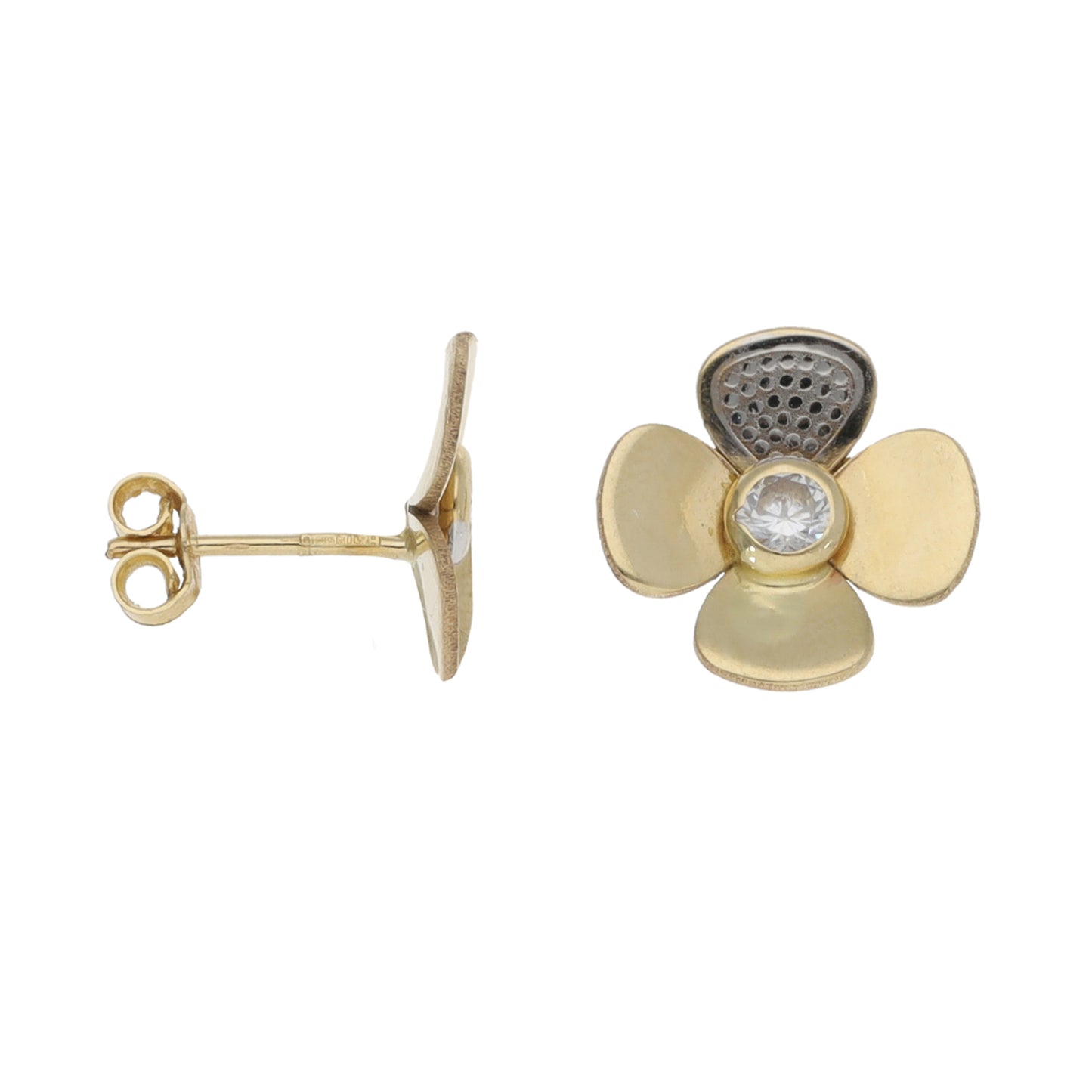 14ct Gold Cubic Zirconia Stud Earrings