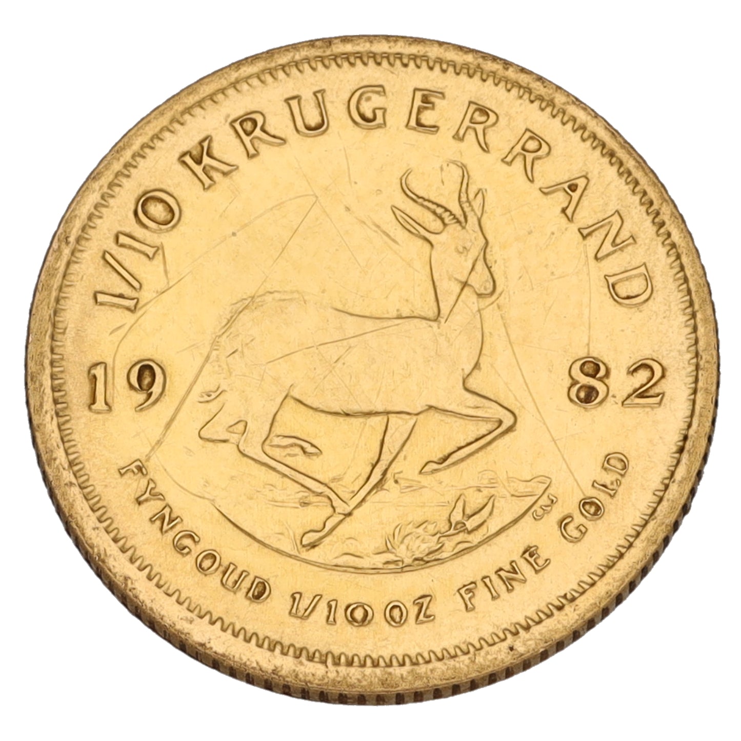 22ct Gold 1/10 OZ Krugerrand Coin 1982