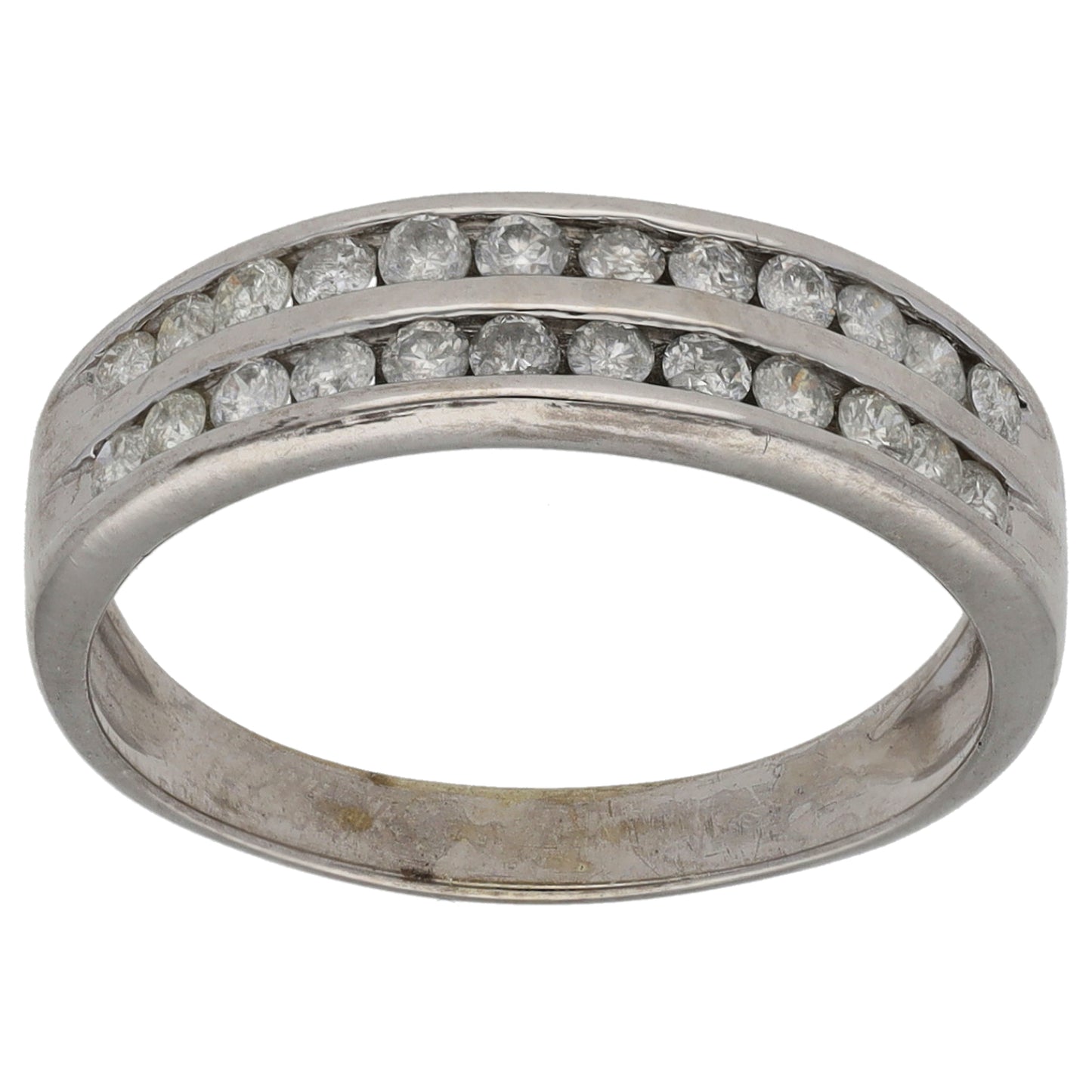 9ct White Gold 0.36ct Diamond Half Eternity Ring Size M