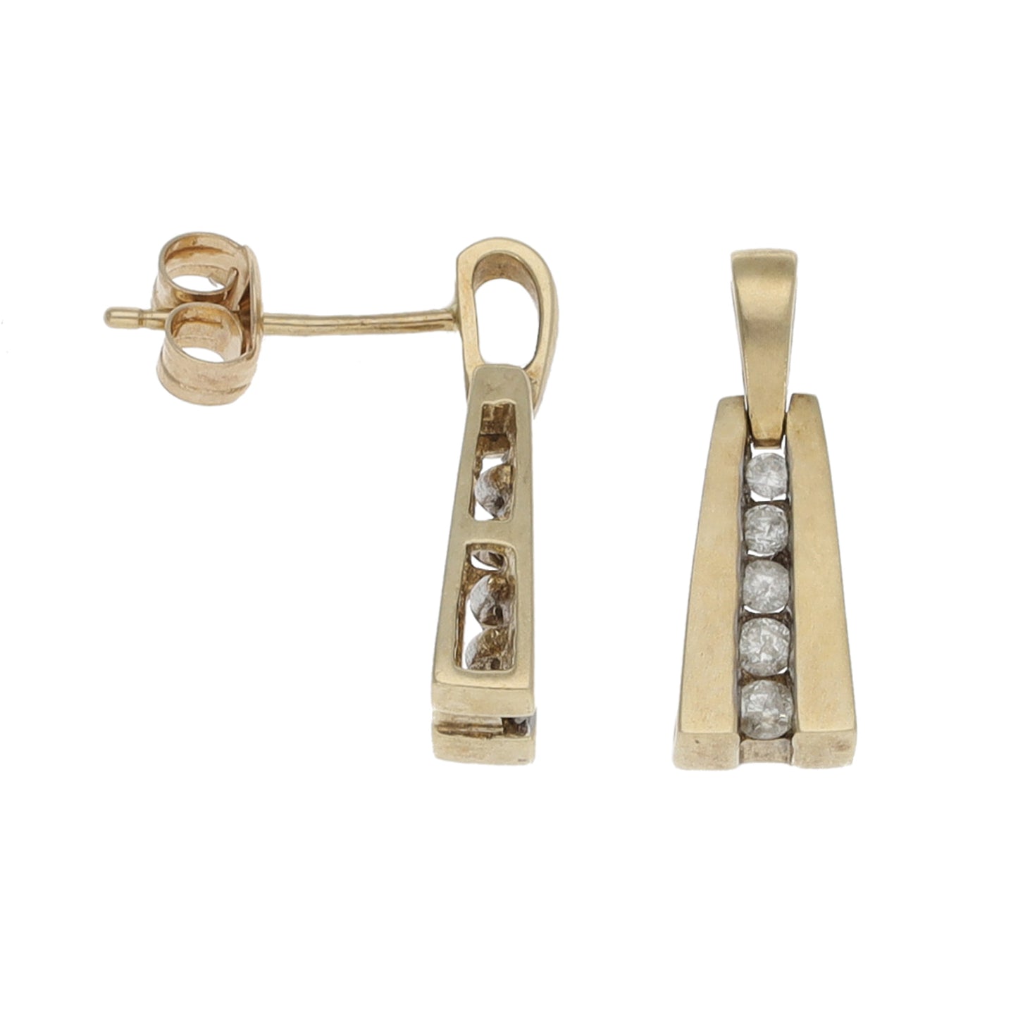 9ct Gold 0.22ct Diamond Drop Earrings