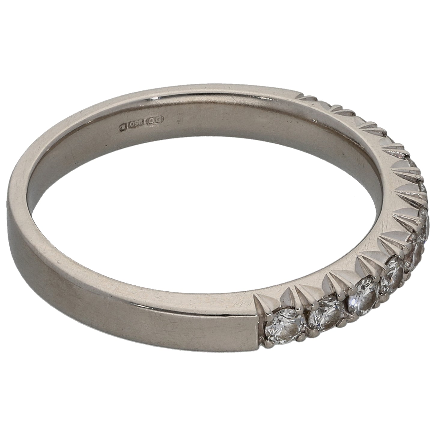 Platinum 0.33ct Diamond Half Eternity Ring Size M