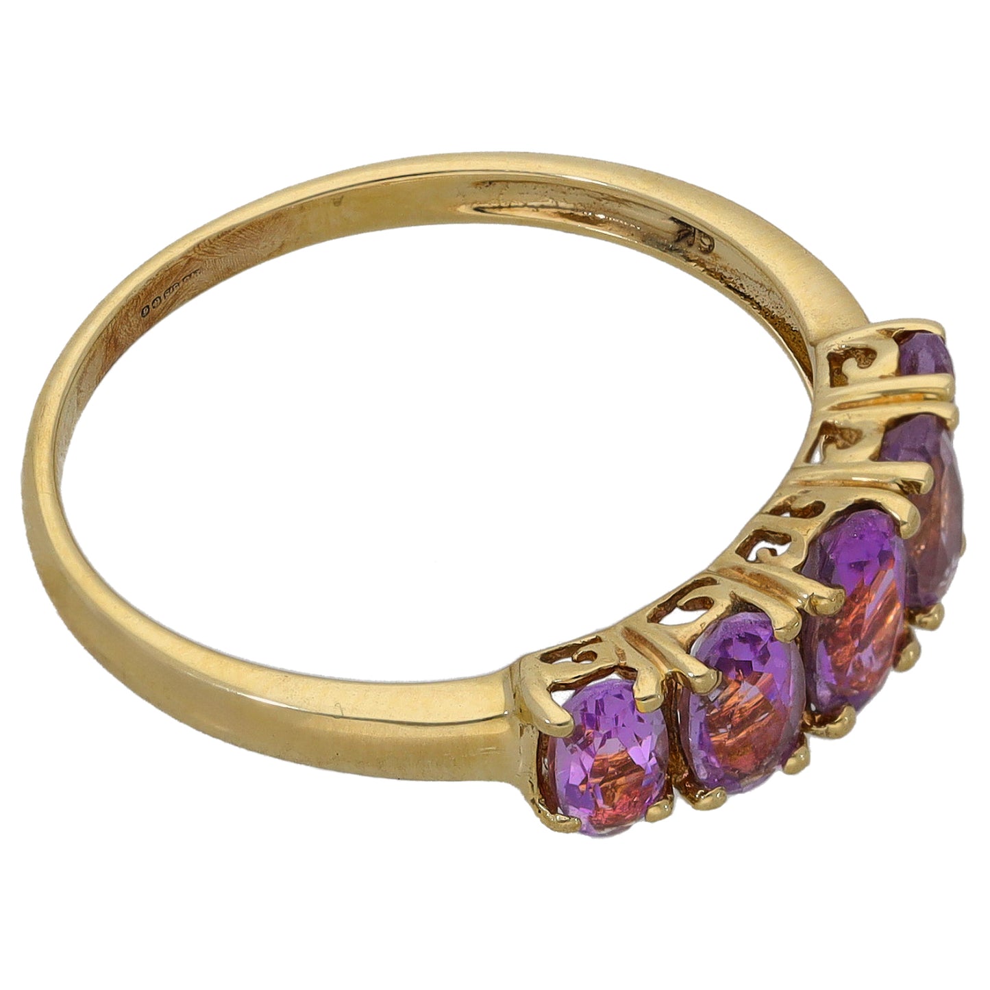 9ct Gold Amethyst Dress/Cocktail Ring Size S