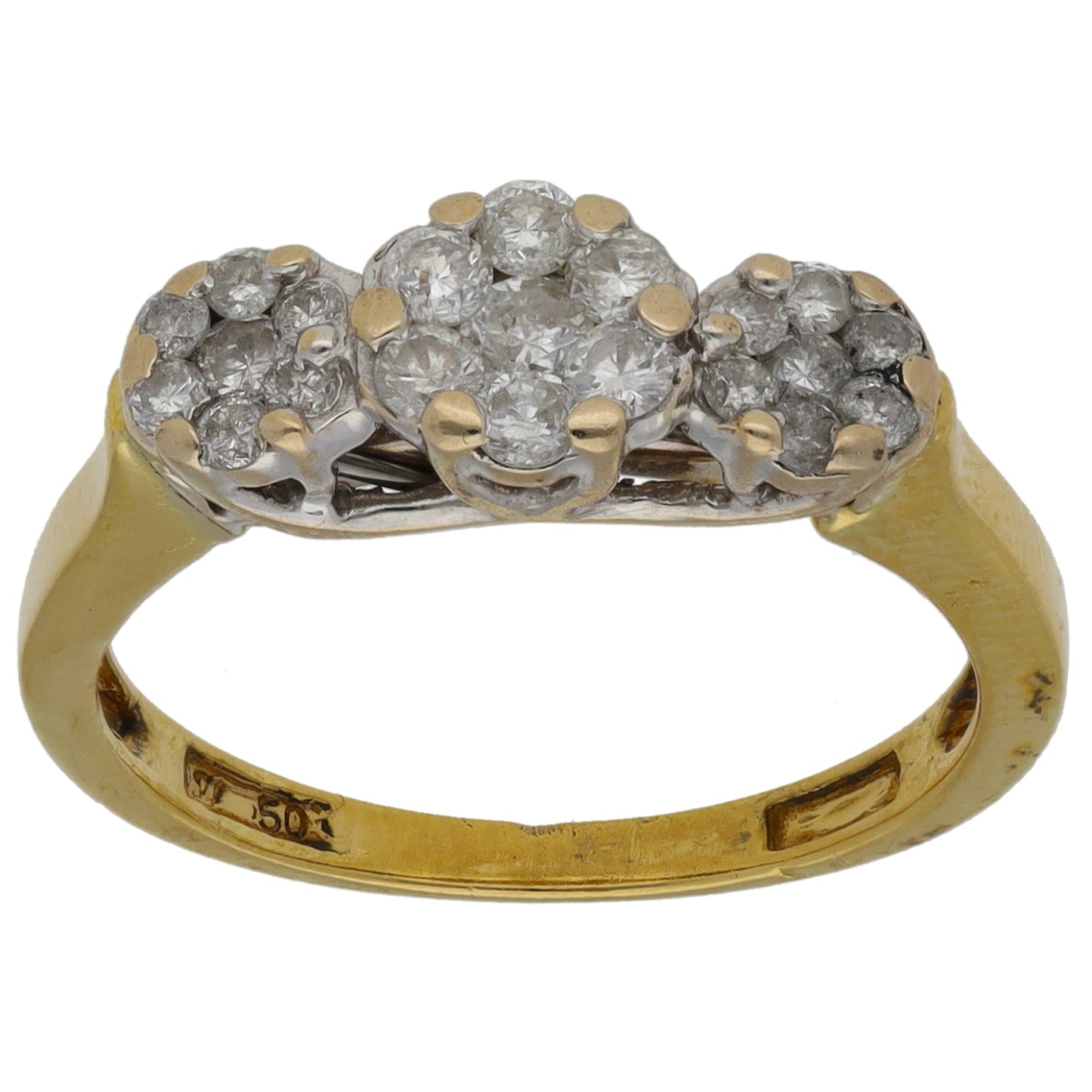 18ct Gold 0.34ct Diamond Dress/Cocktail Ring Size L