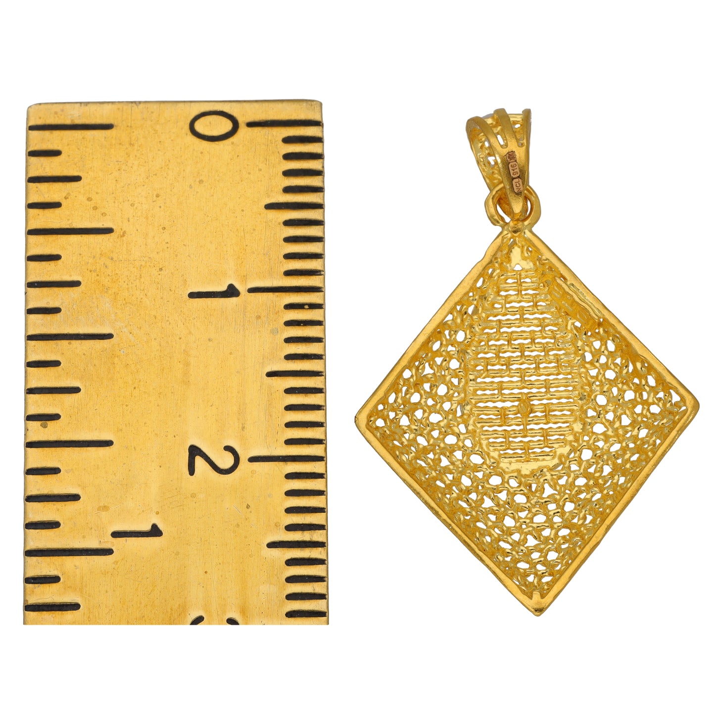 New 22ct Gold Diamond Shape Pendant