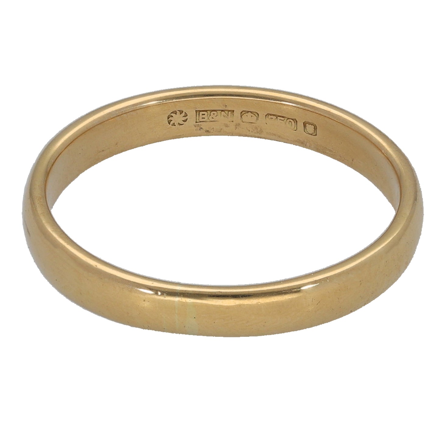 18ct Gold Plain Wedding Ring Size N