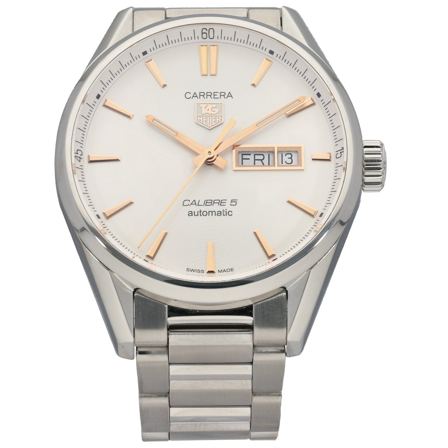 Tag Heuer Carrera WAR201D-1, White DIal, Stainless Steel, Front Image