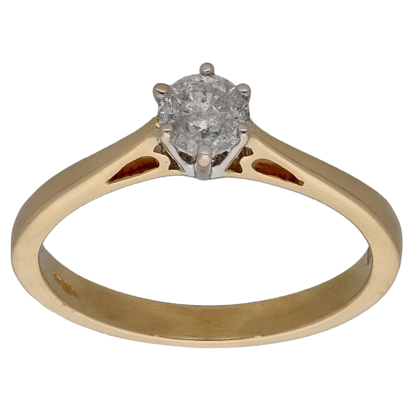 18ct Gold 0.42ct Diamond Solitaire Ring Size N