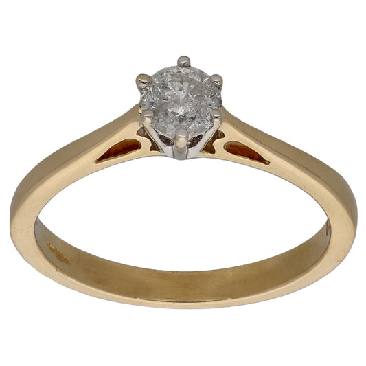 18ct Gold 0.42ct Diamond Solitaire Ring Size N