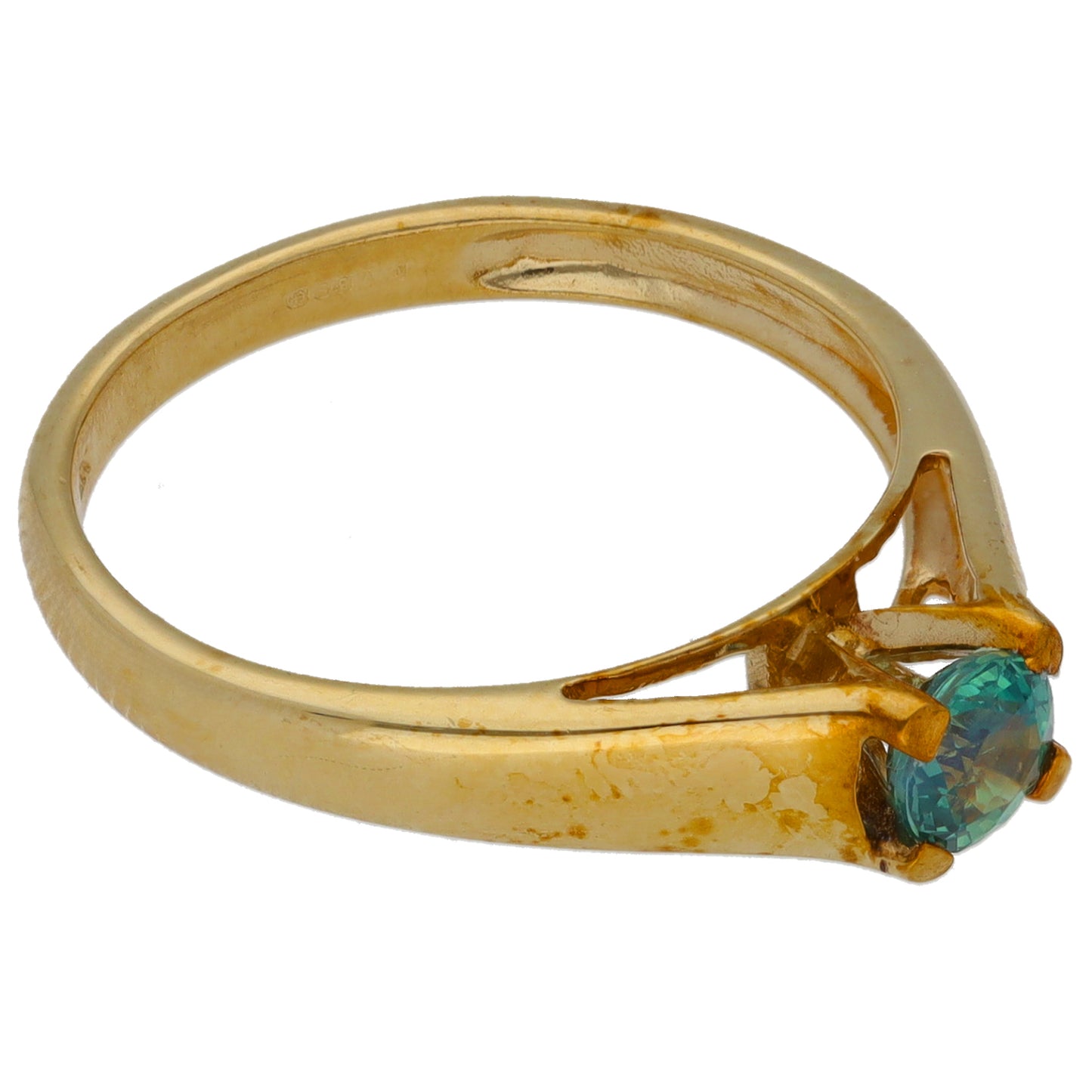 9ct Gold Sapphire Single Stone Ring Size N