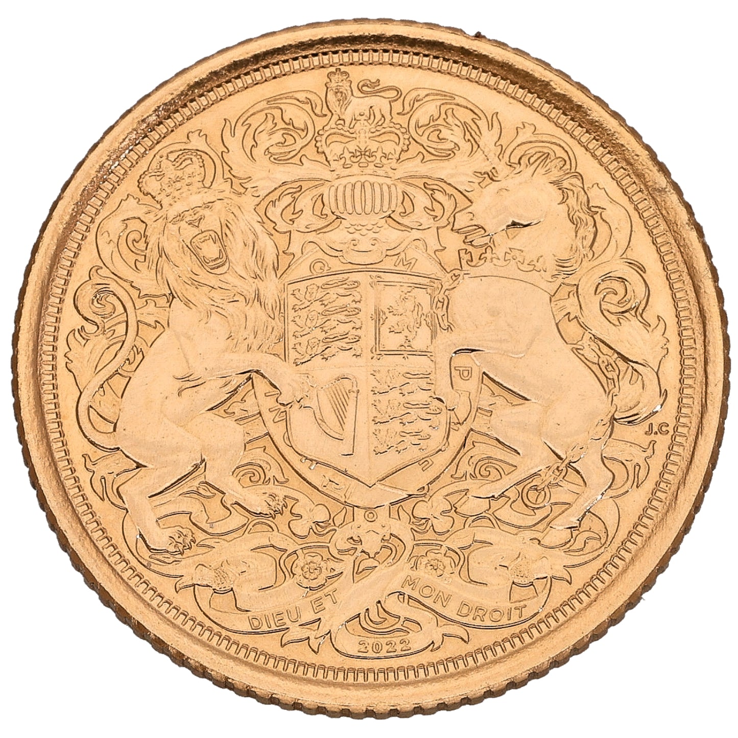 24ct Gold King Charles III Half Sovereign Coin 2022