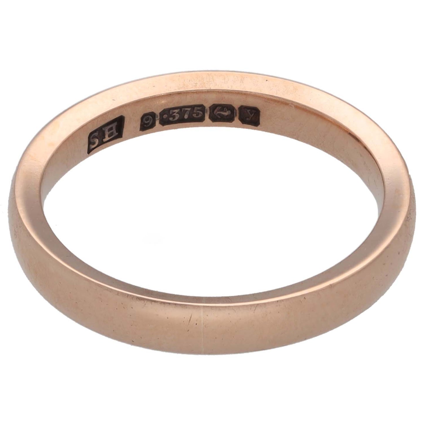 9ct Rose Gold Plain Wedding Ring Size L