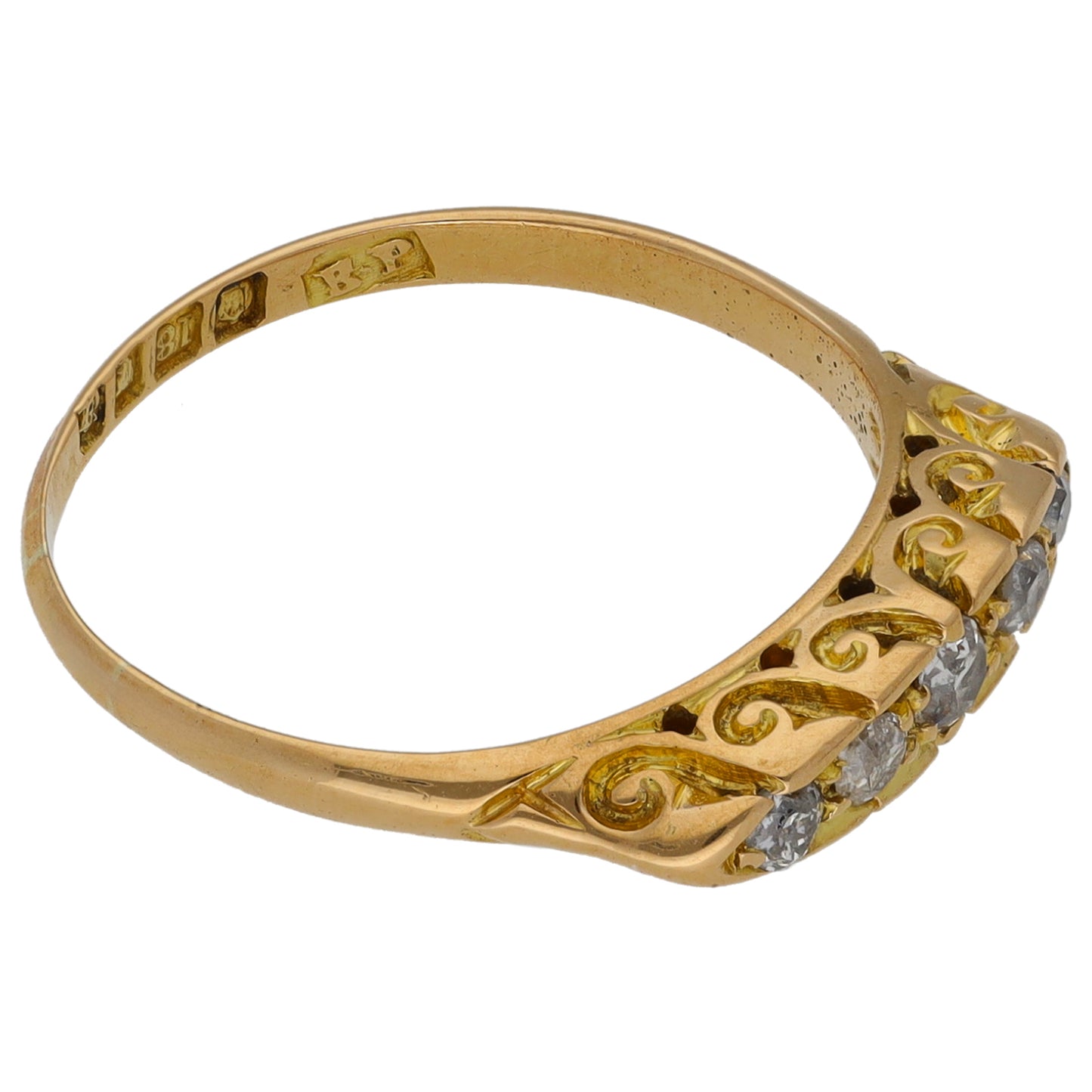 18ct Gold 0.17ct Diamond Half Eternity Ring Size L