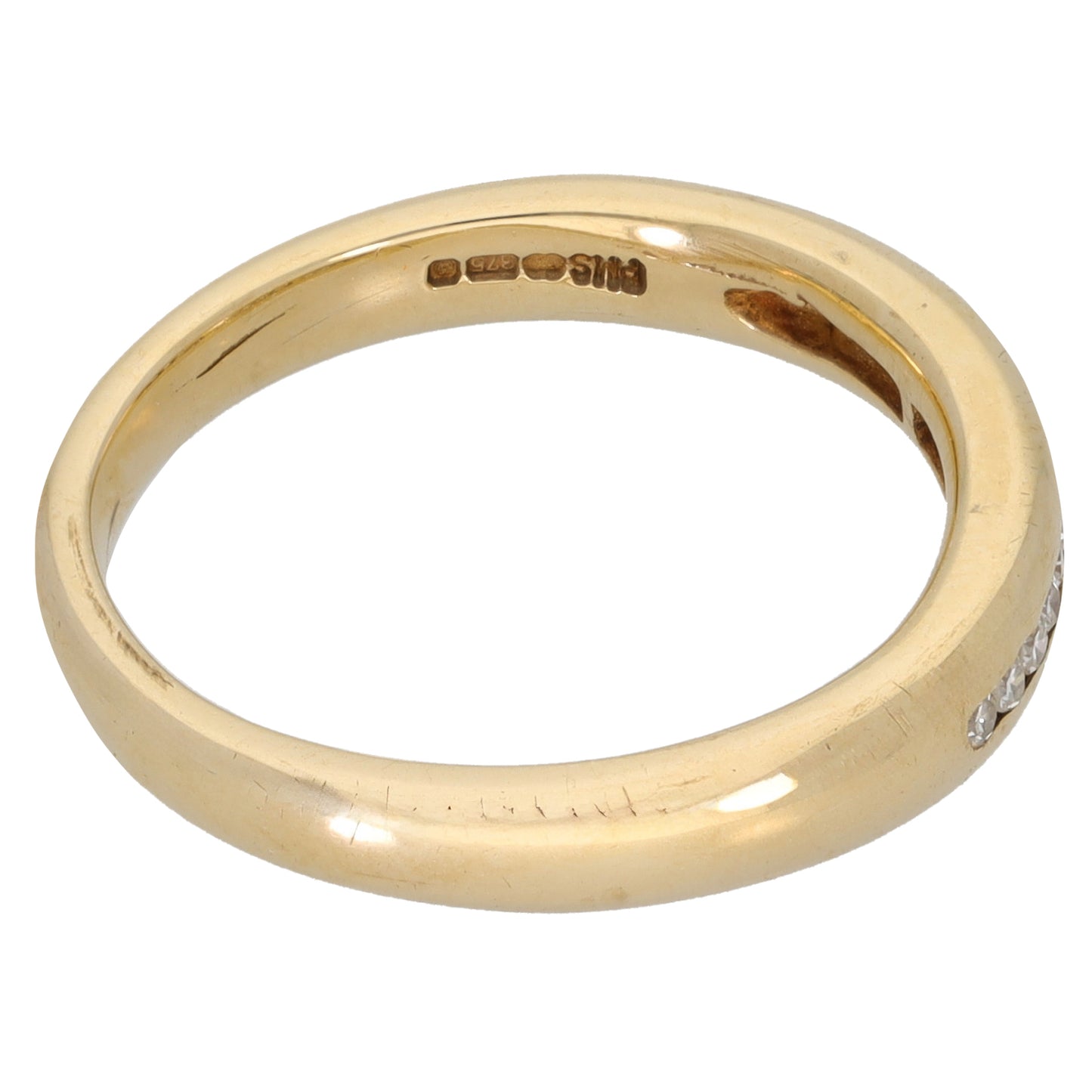 9ct Gold 0.13ct Diamond Half Eternity Ring Size N