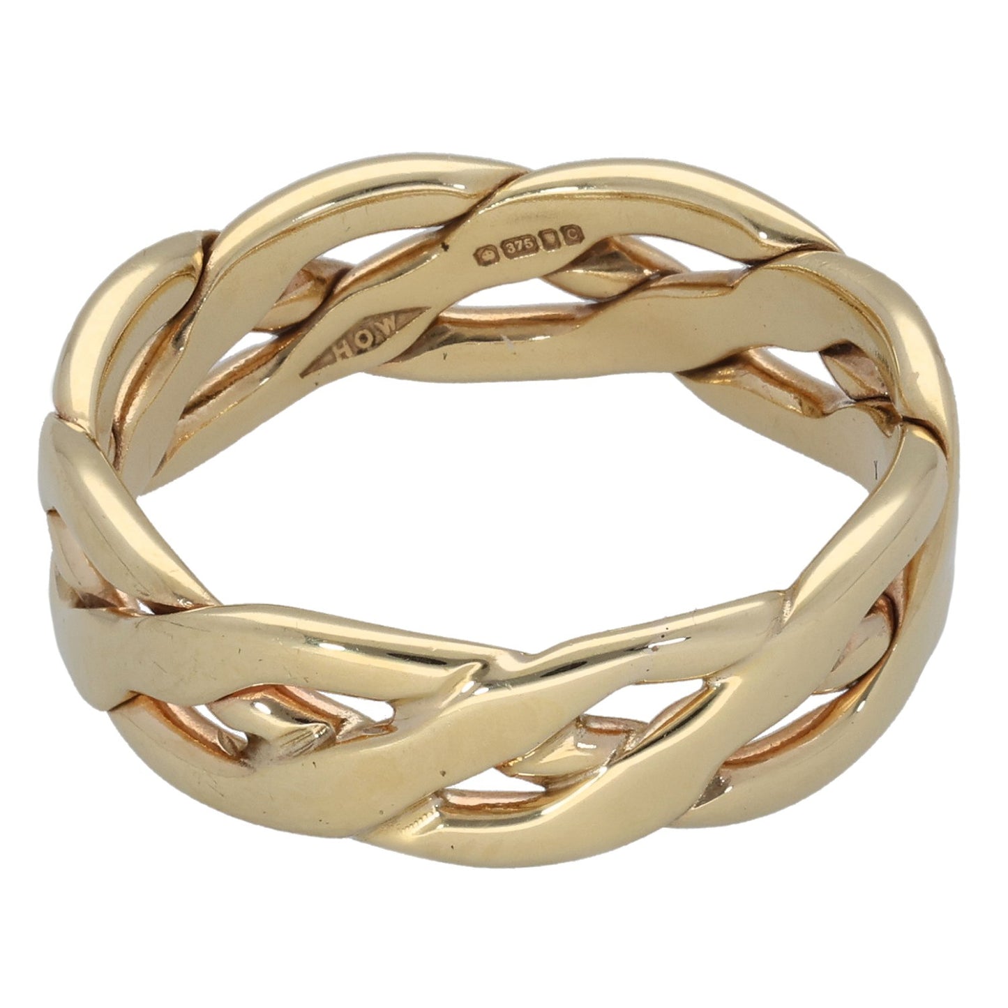 9ct Gold Patterned Wedding Ring Size S