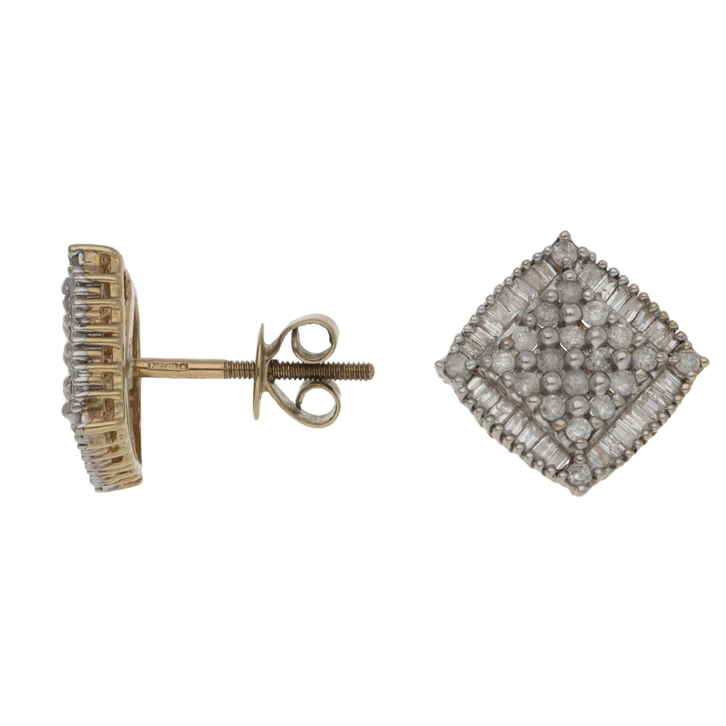 9ct Gold 1.96ct Diamond Cluster Earrings