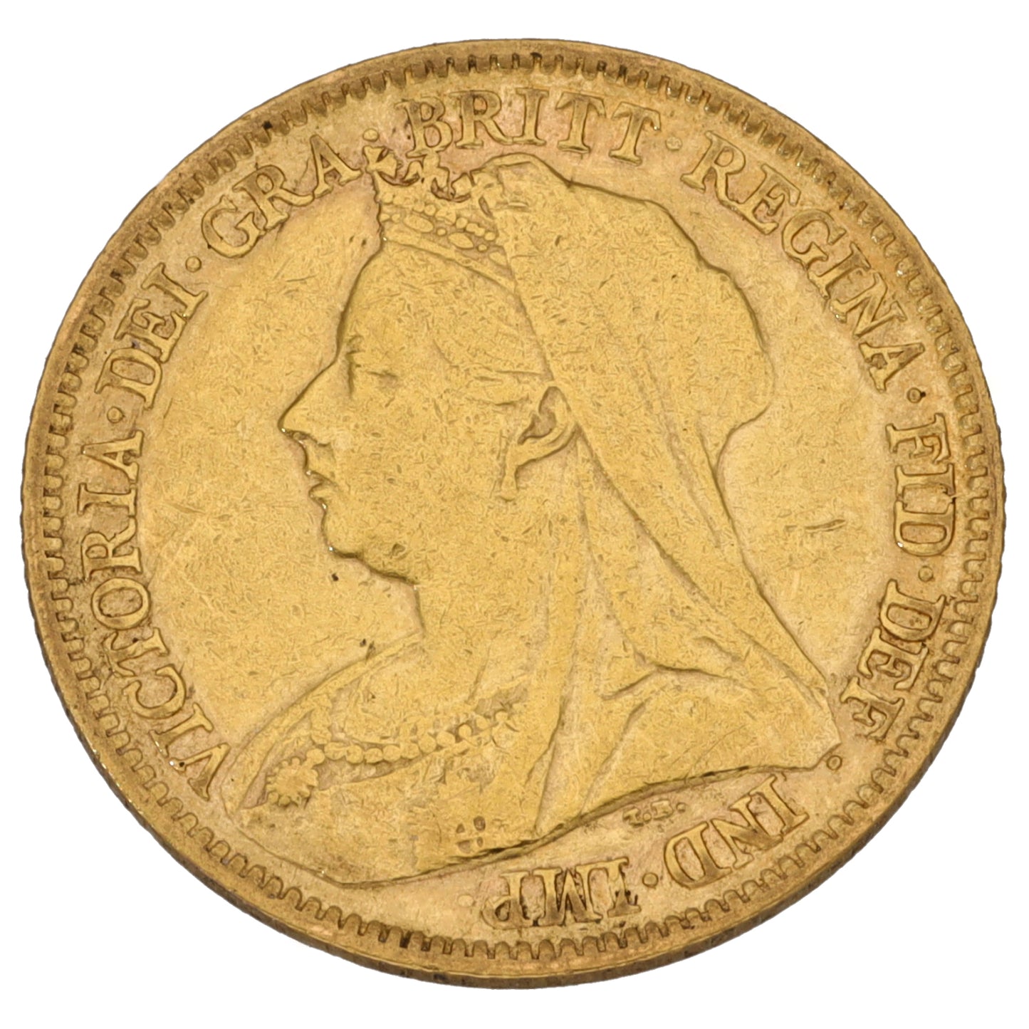 22ct Gold Queen Victoria Half Sovereign Coin 1901