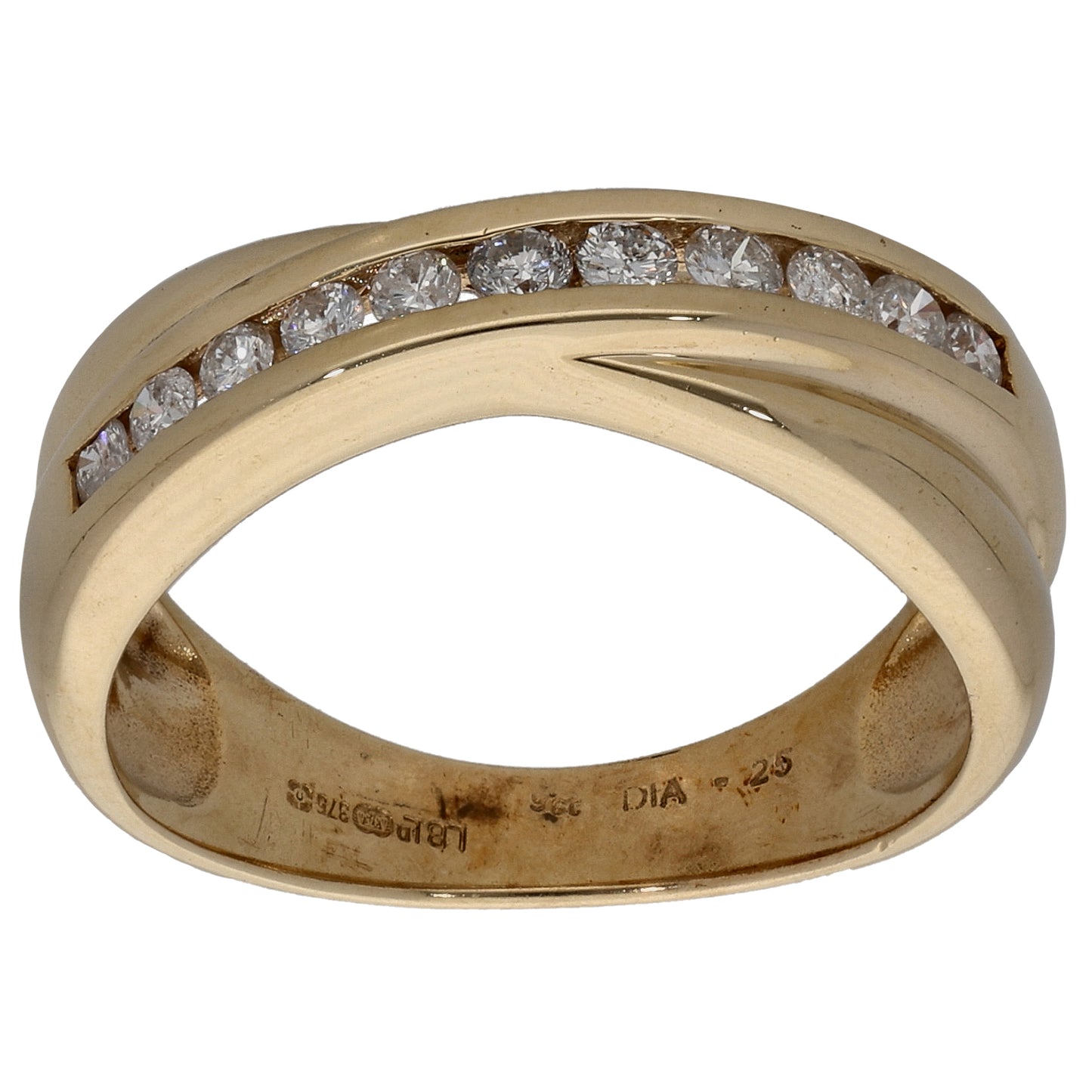 9ct Gold 0.25ct Diamond Half Eternity Ring Size K