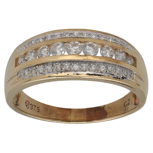 9ct Gold Cubic Zirconia Dress/Cocktail Ring Size T