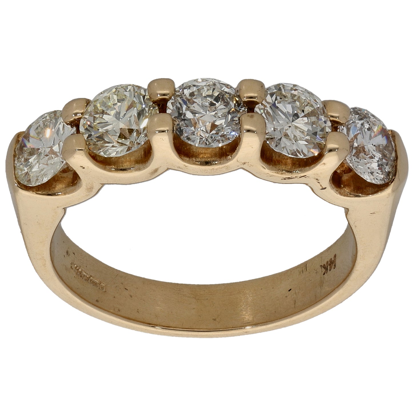14ct Gold 1.77ct Diamond Half Eternity Ring Size P