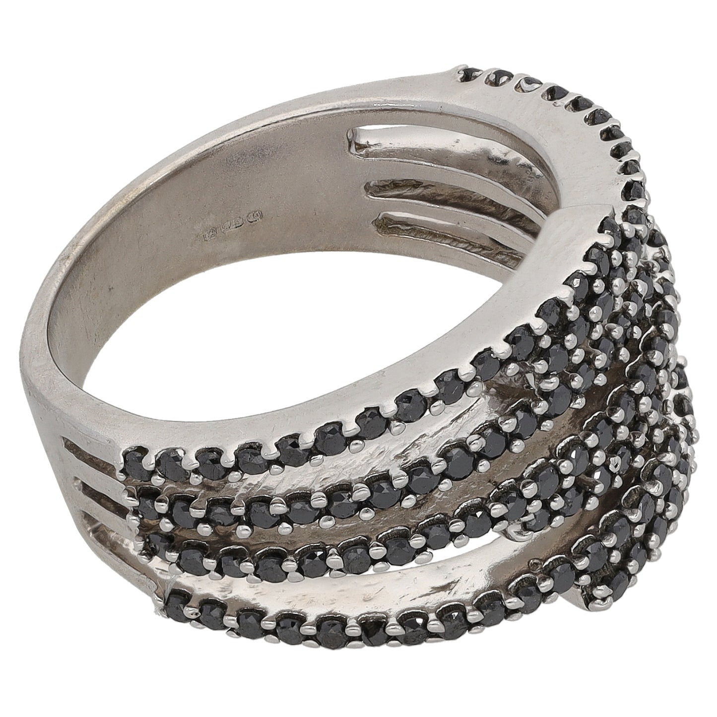 9ct White Gold 0.64ct Diamond Alternative Ring Size N