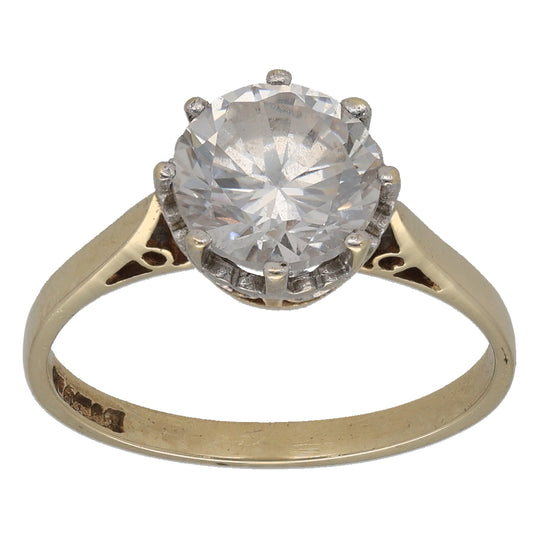 9ct Gold Cubic Zirconia Single Stone Ring Size L