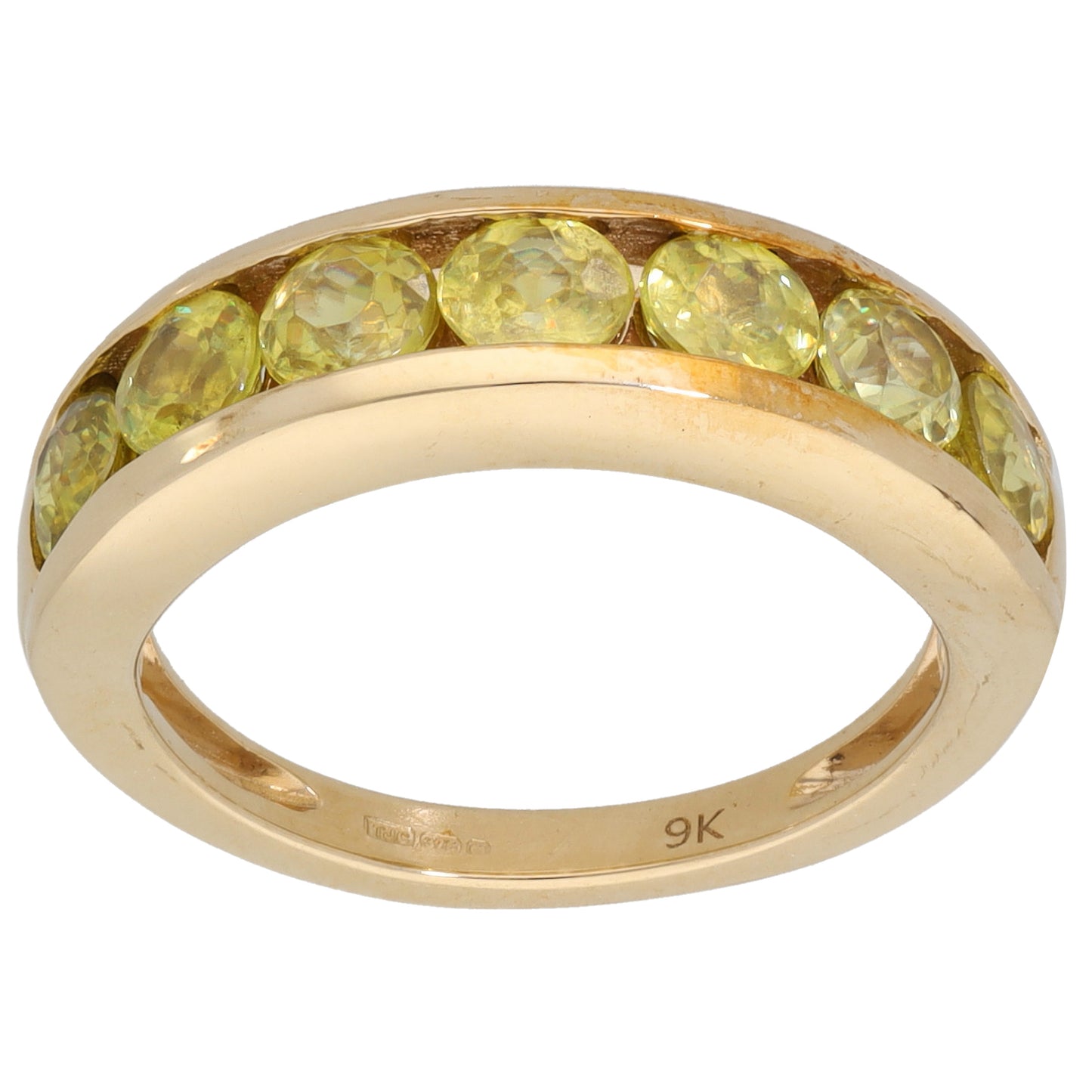 9ct Gold Sphene Half Eternity Ring Size N