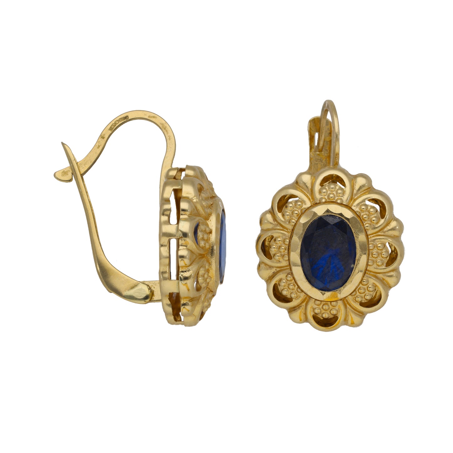 14ct Gold Imitation Gems Earrings & Pendant Set