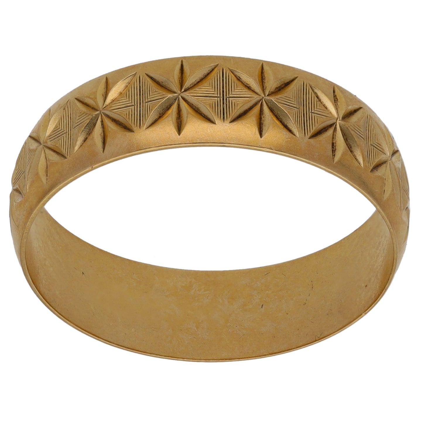 9ct Gold Patterned Wedding Ring Size V