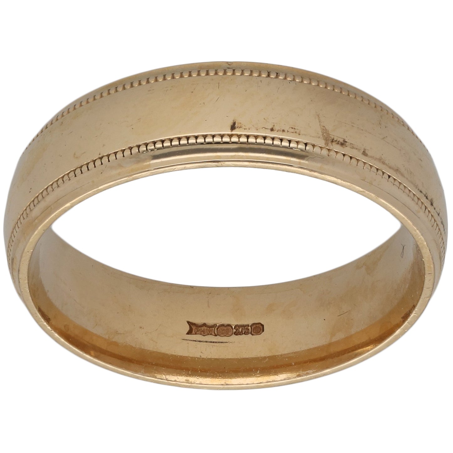 9ct Gold Plain Wedding Ring Size S