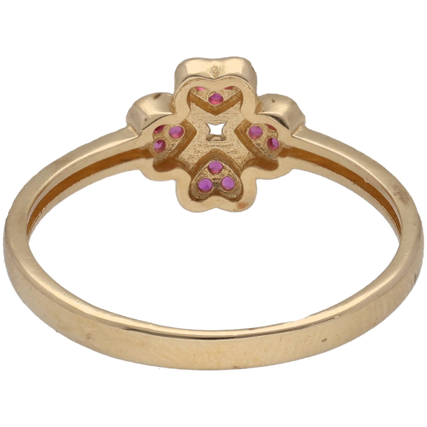 14ct Gold Man Made Ruby Dress/Cocktail Ring Size O