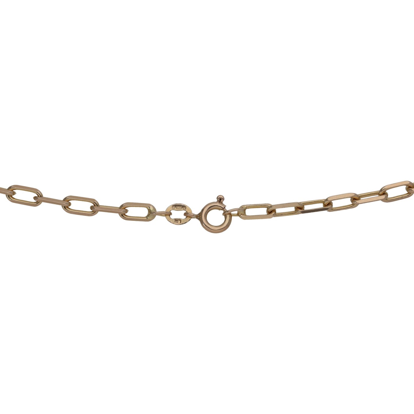 9ct gold belcher chain necklace with round clasp and link extender