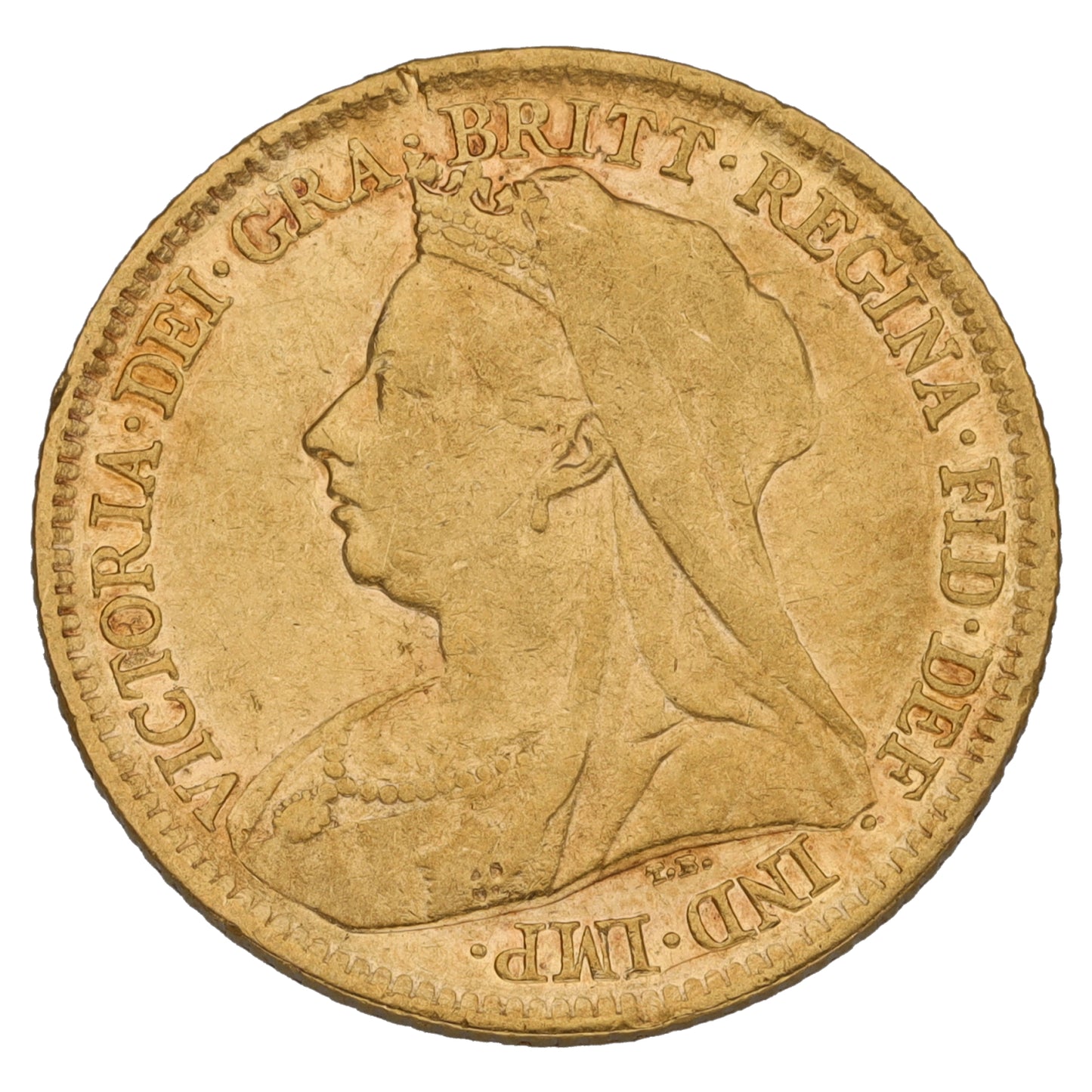 22ct Gold Queen Victoria Half Sovereign Coin 1900