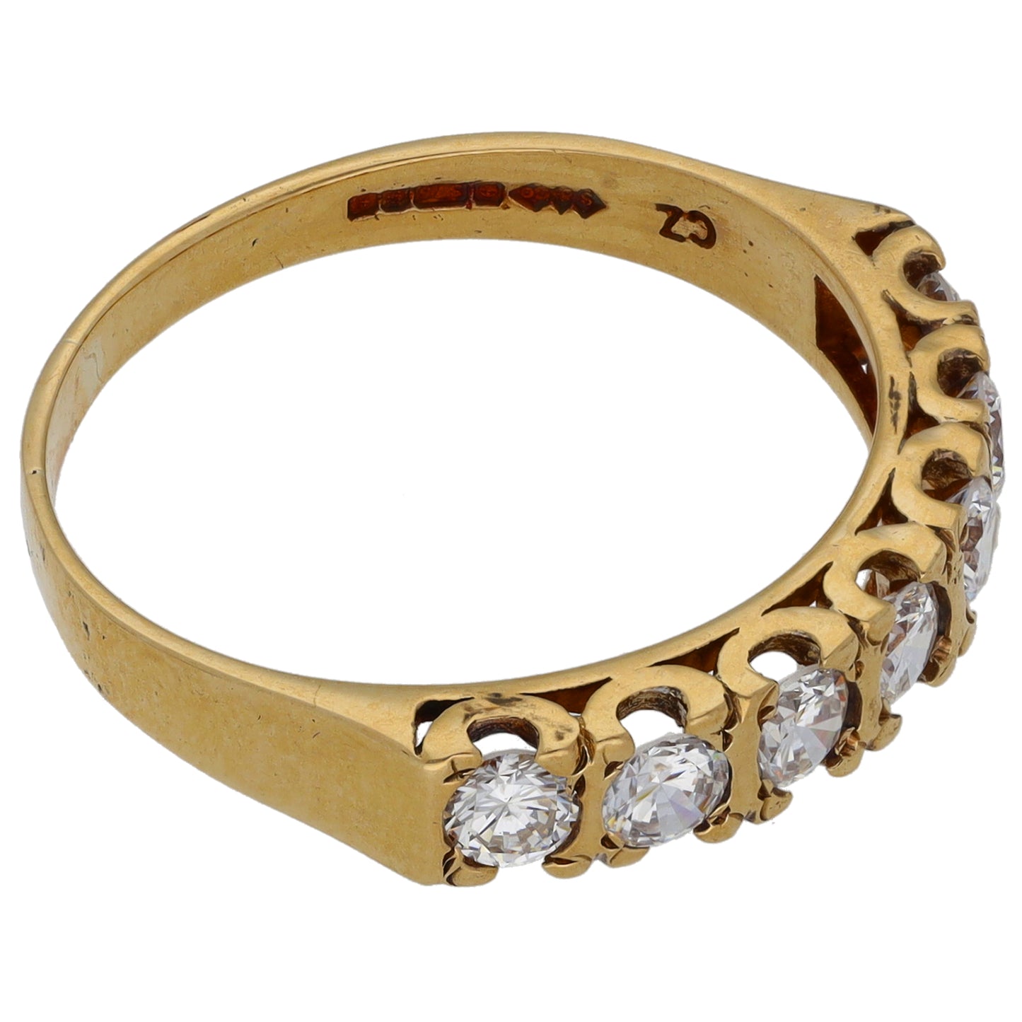 9ct Gold Cubic Zirconia Half Eternity Ring Size R
