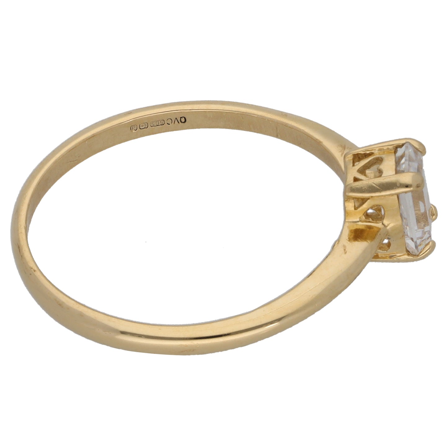 14ct Gold Cubic Zirconia Single Stone Ring Size O