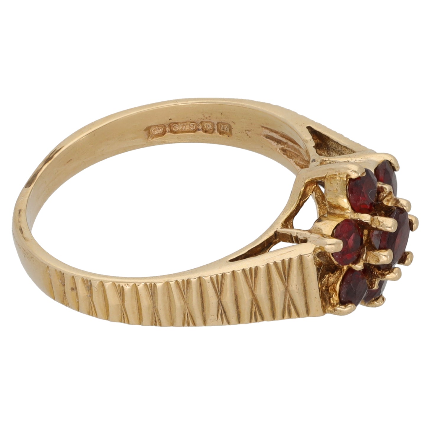 9ct Gold Garnet Dress/Cocktail Ring Size N