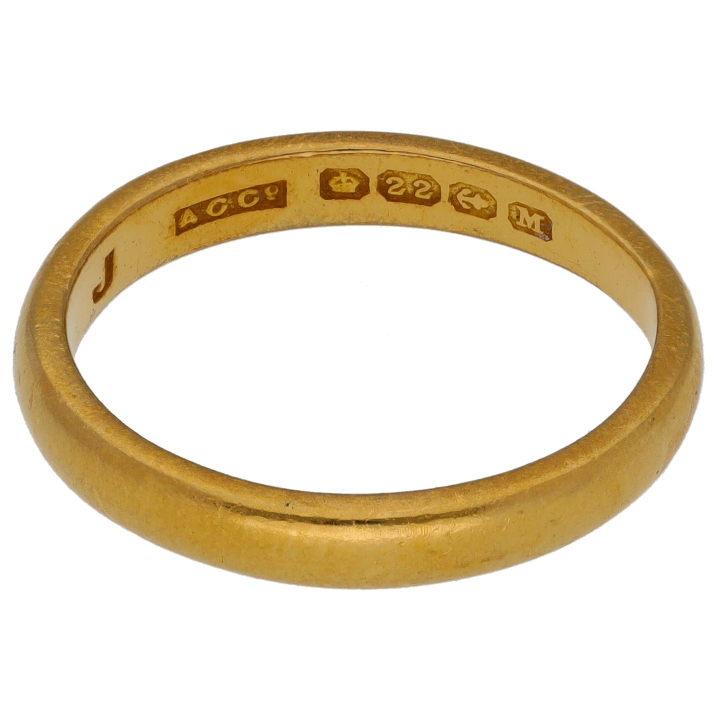 22ct Gold Plain Wedding Ring Size M