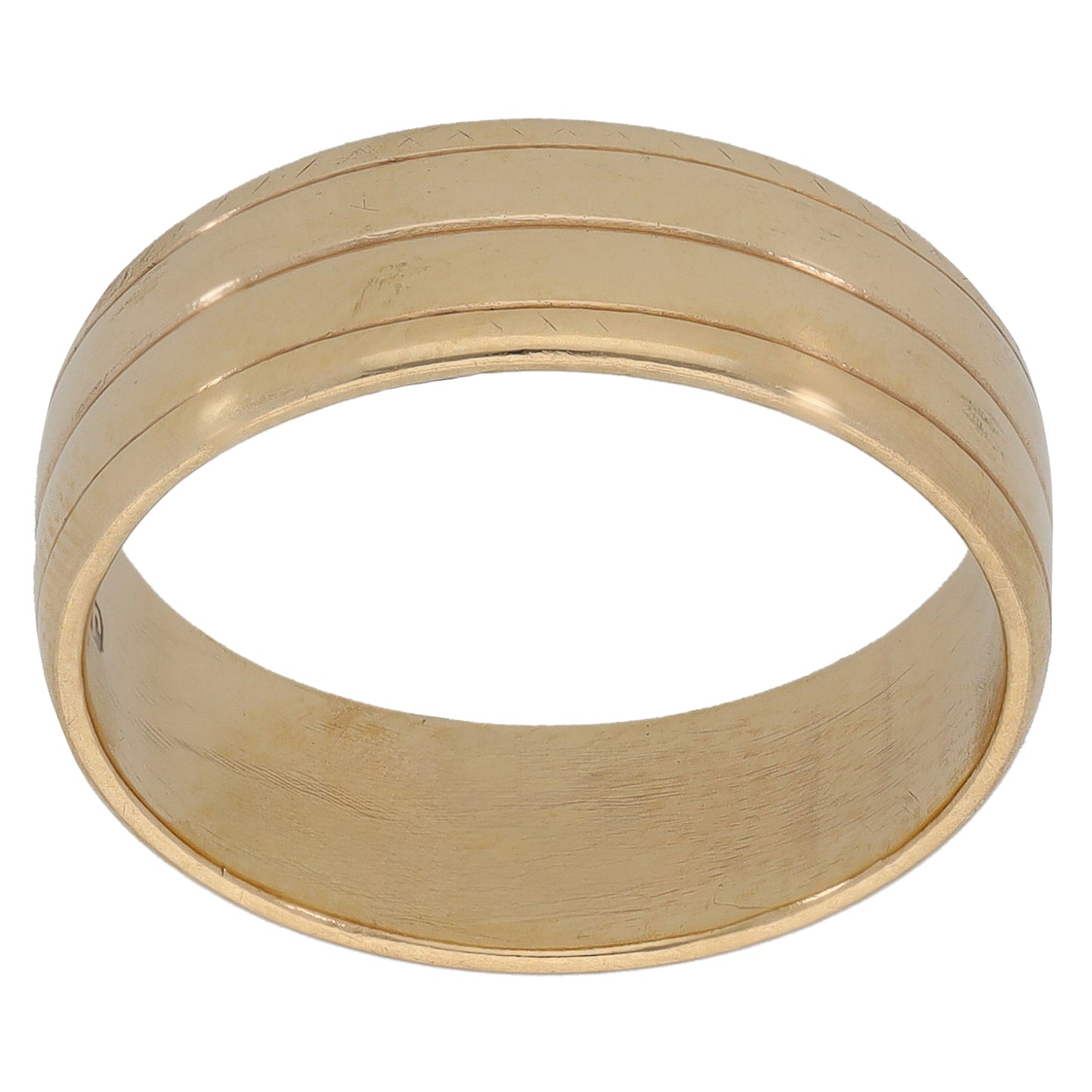 9ct Gold Patterned Wedding Ring Size M