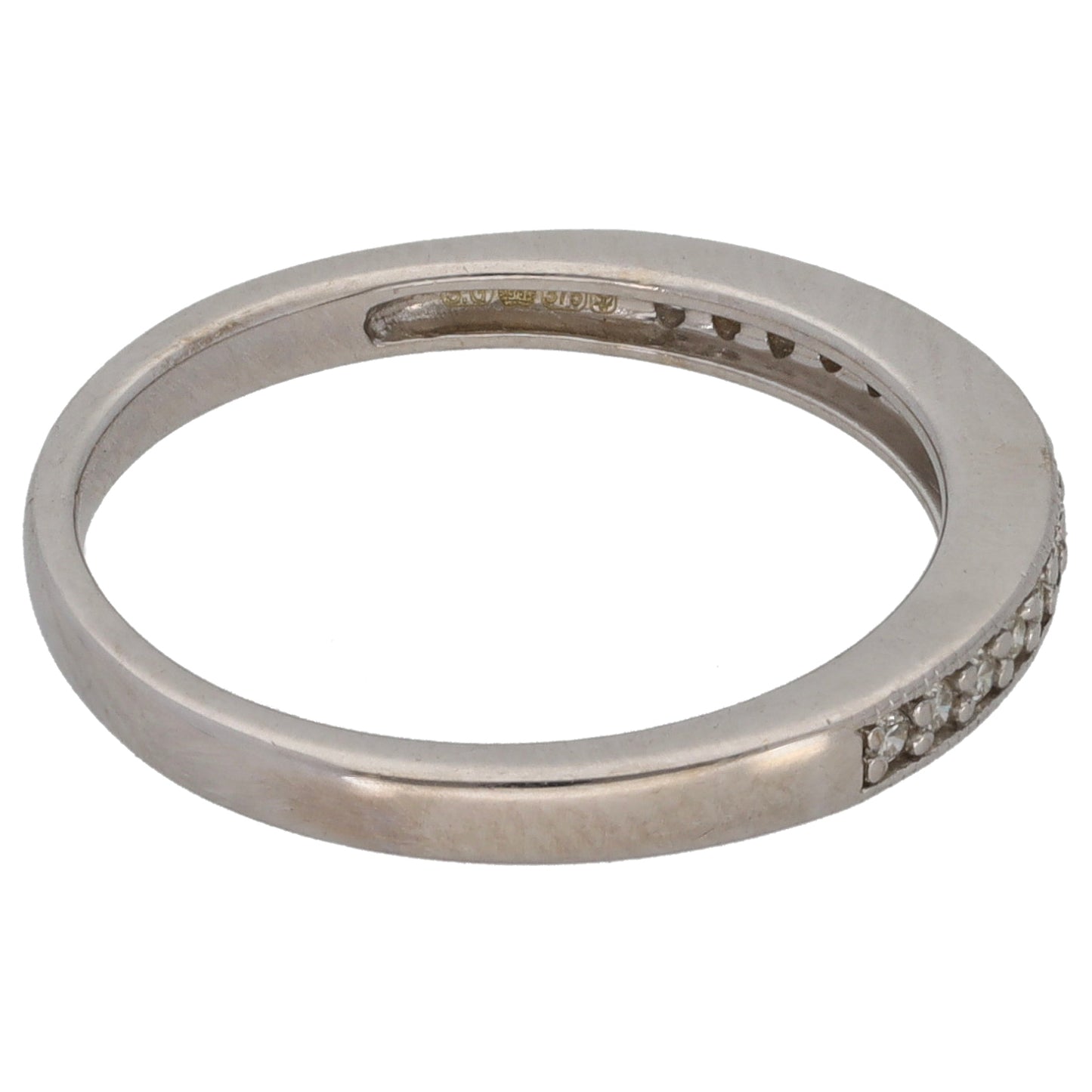 9ct White Gold 0.115ct Diamond Half Eternity Ring Size L