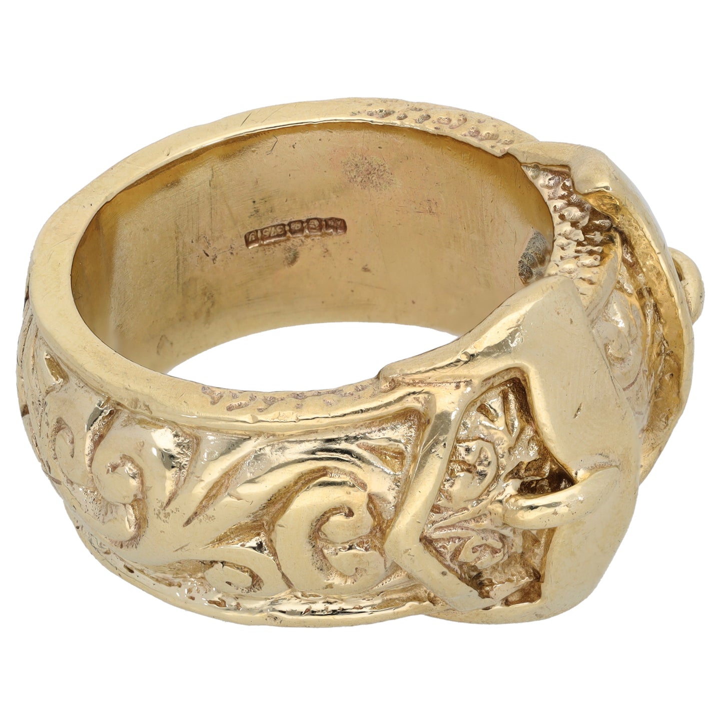 9ct Gold Buckle Ring Size Z+7