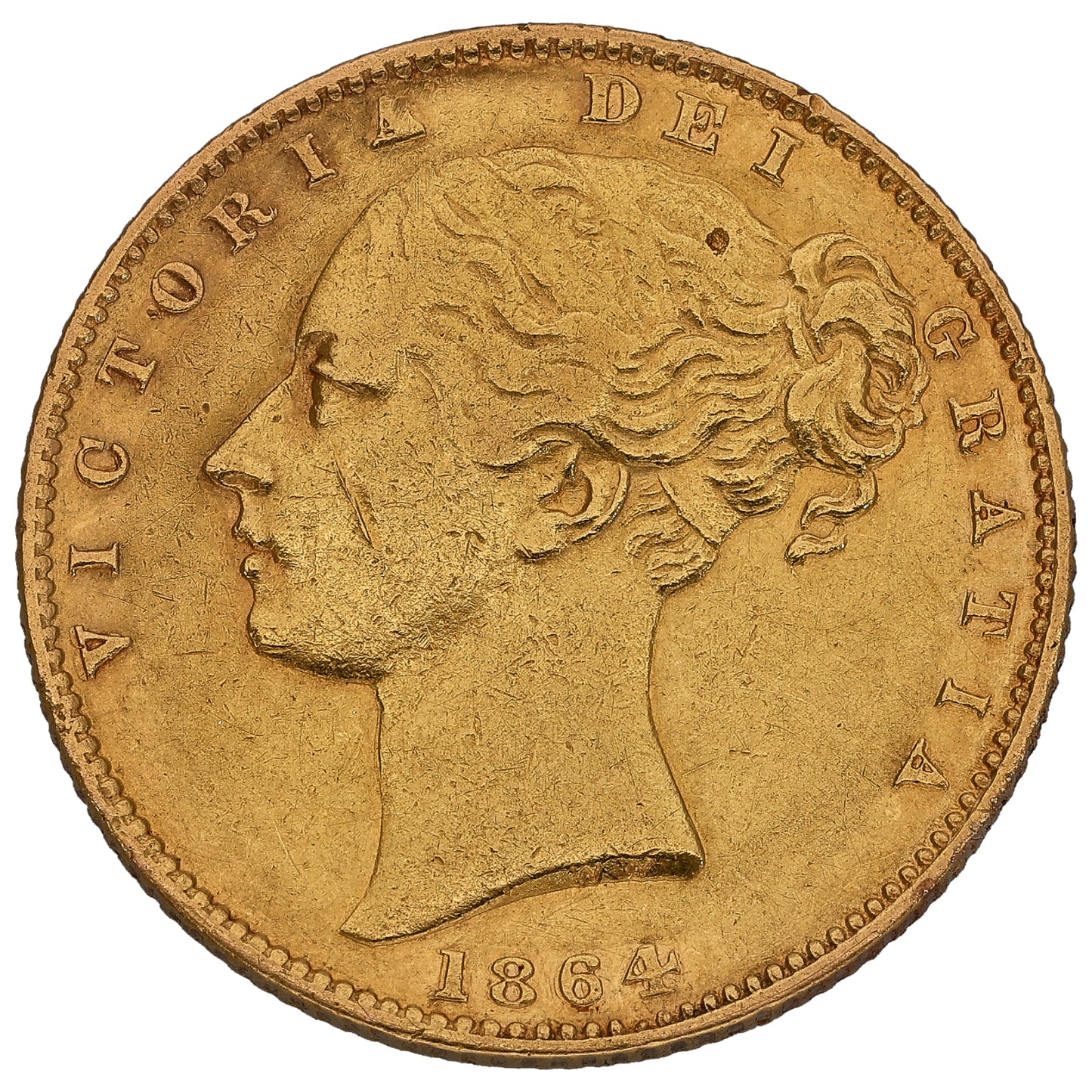 22ct Gold Queen Victoria Full Sovereign Coin 1864