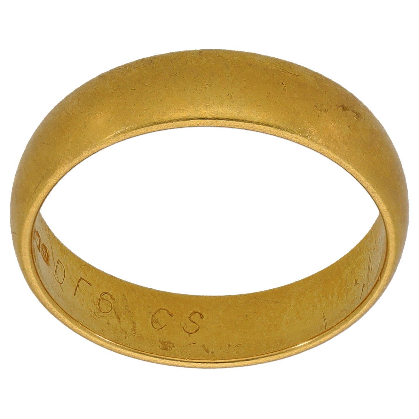 22ct Gold Plain Wedding Ring Size P