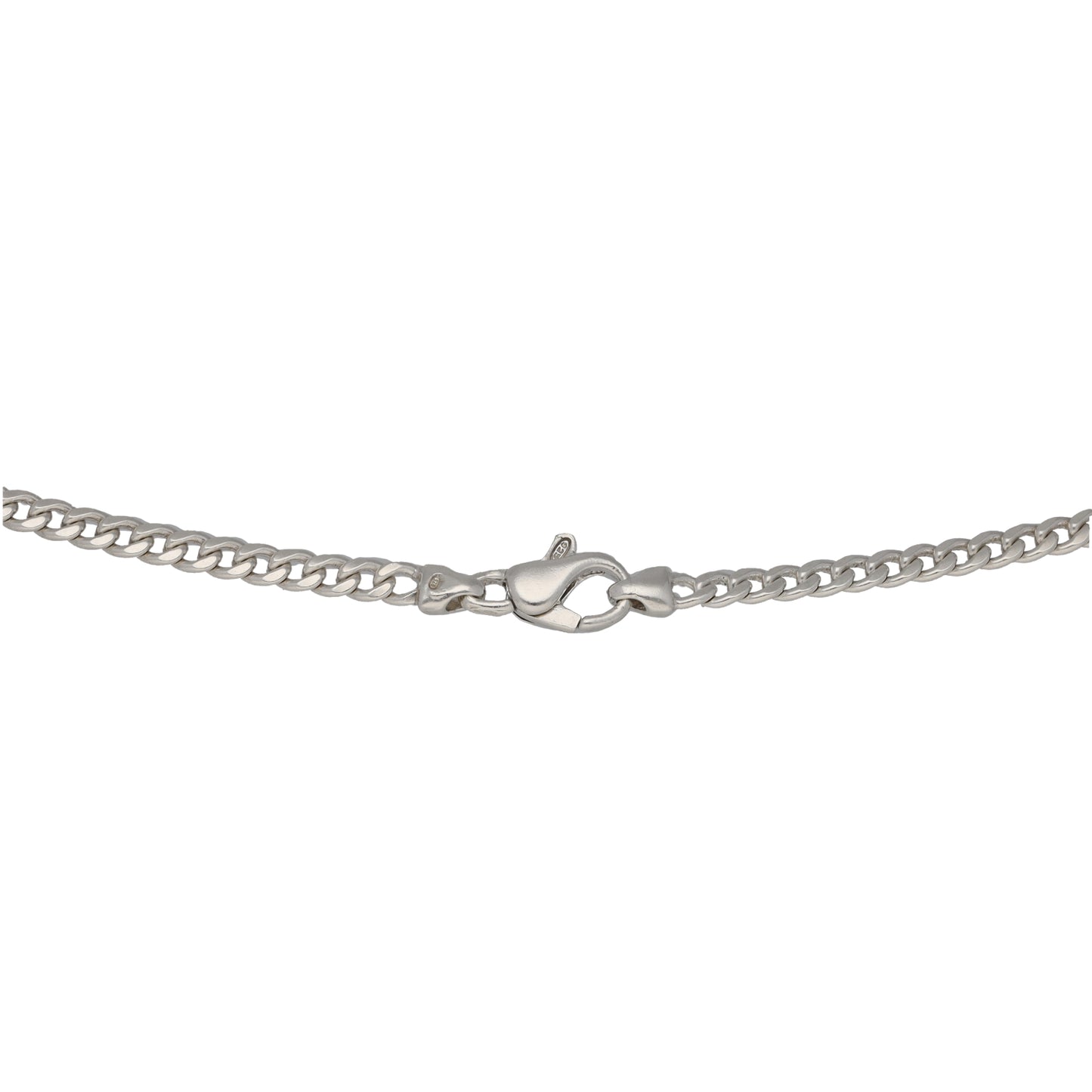 Sterling silver curb chain with clasp detail, 24-inch link necklace